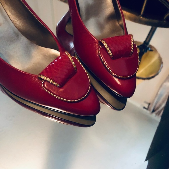 Vintage proxy all Leather red pump - Picture 3 of 3